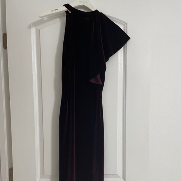 Fashion Nova Dark Purple Velour Fitted Dress - Picture 2 of 2